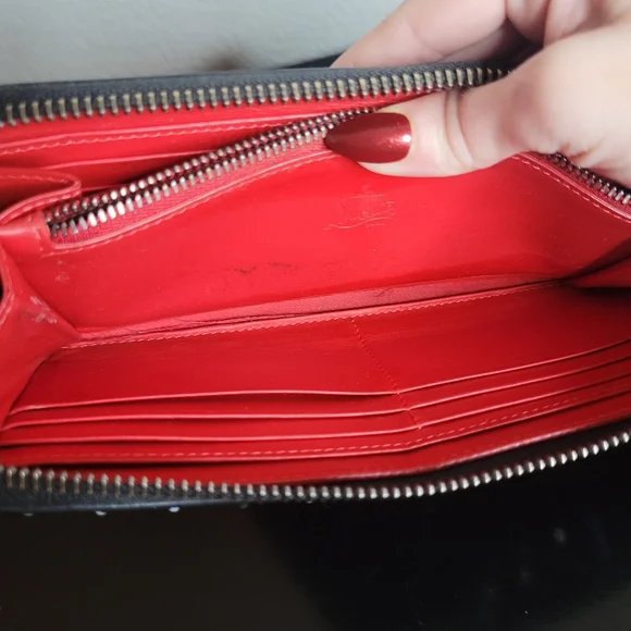 Christian Louboutin Long Wallet Panettone gunmetal/silvery Studs - Picture 10 of 15
